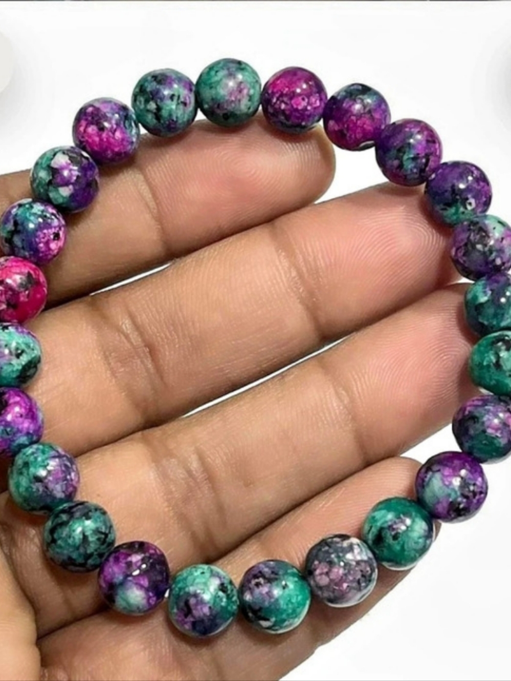 NWOT Beaded Bracelet in Purple & Green.